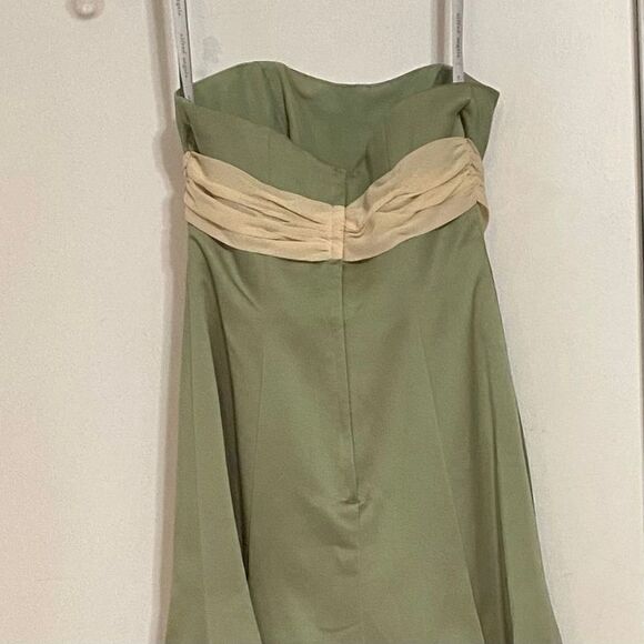 Alfred Angelo Size 4 Strapless Dress Celadon Champagne Gown - Picture 5 of 10